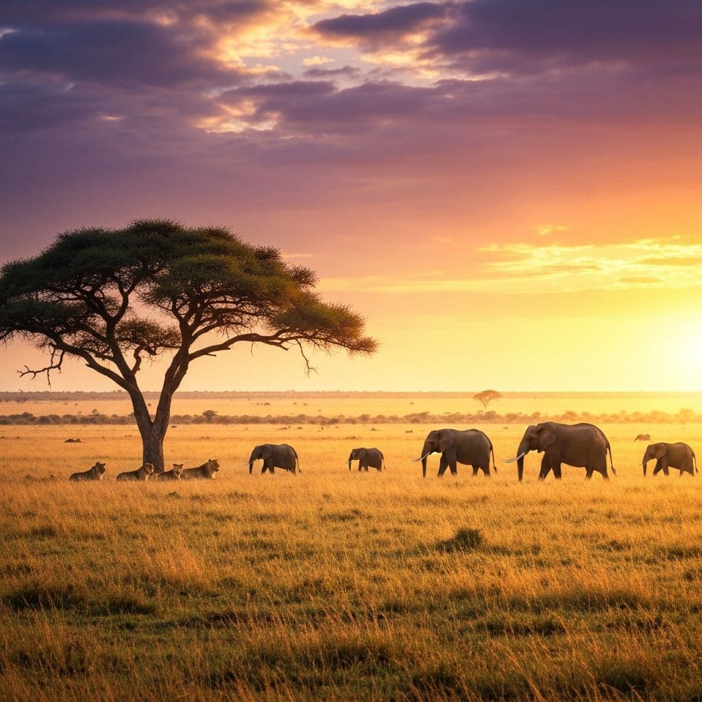 African safari landscape